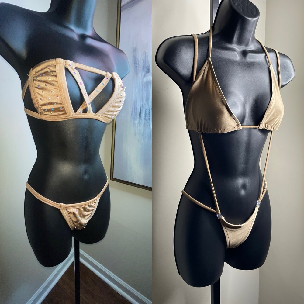 Gold Embellished Bikini Set